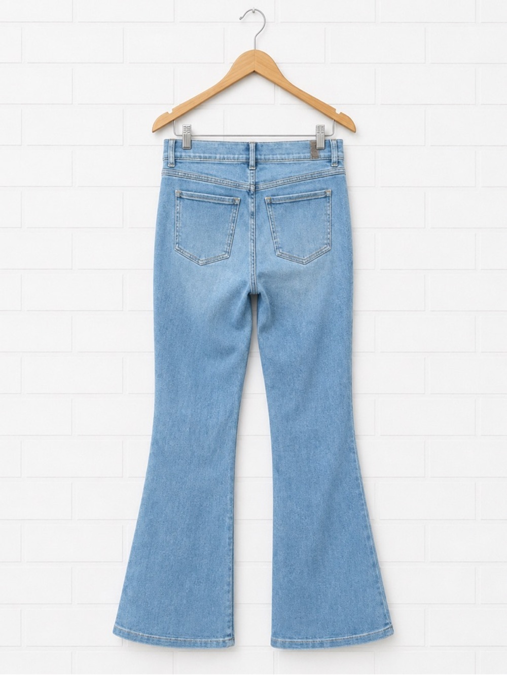 Spank Flare Jeans Bootcut Light Wash Denim Blue Jeans Large L Womens - Picture 2 of 4